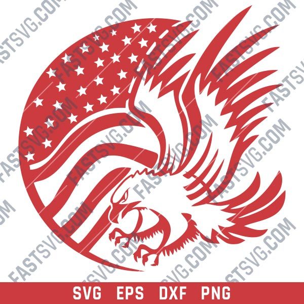 American Eagle Flag Design files - DXF SVG EPS AI CDR