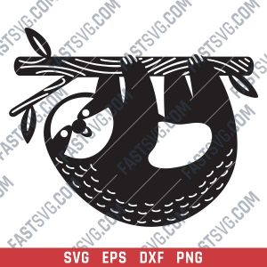 Sloth Modern Steel Wall Art Vector Design file - SVG DXF EPS AI CDR