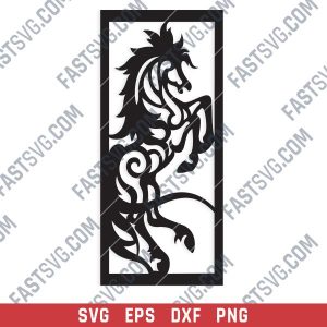 Horse Wall Art Design files - SVG DXF EPS AI CDR