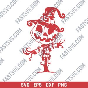 Pumpkin Scarecrow Art Vector Design file - SVG DXF EPS AI CDR