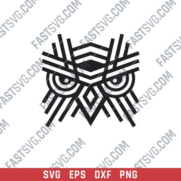 OWL Geometric Wall Art Design files - SVG DXF EPS AI CDR