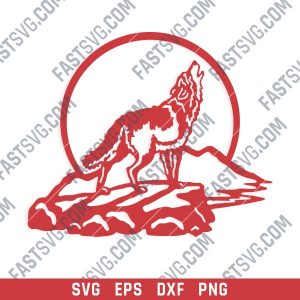 Wolf Art Vector Design file - SVG DXF EPS AI CDR