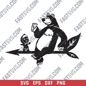 Masha and Bear vector design files - SVG DXF EPS PNG