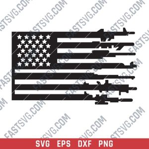 Patriotic USA Flag American Vector Design files - SVG DXF EPS PNG P226