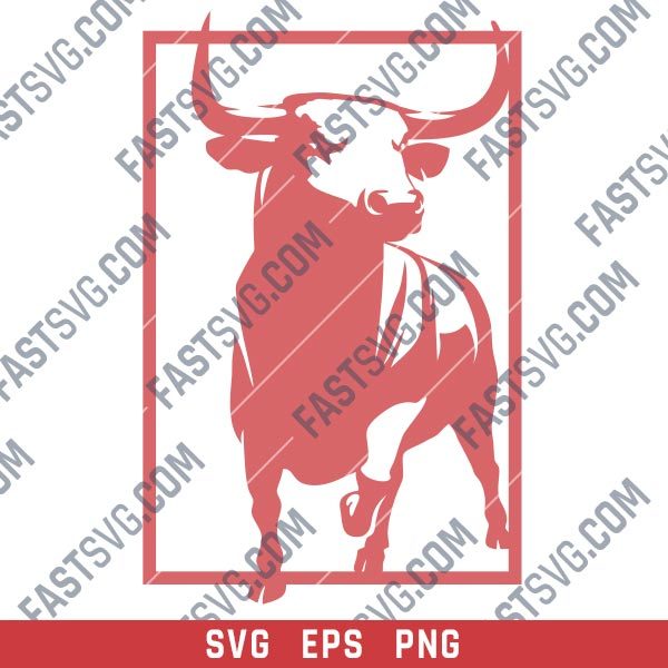 Bull panel design files – SVG DXF EPS PNG