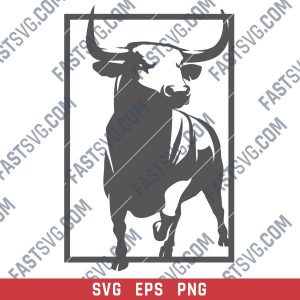 Bull panel design files – SVG DXF EPS PNG