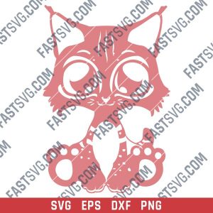 Cute cat design files – SVG DXF EPS PNG