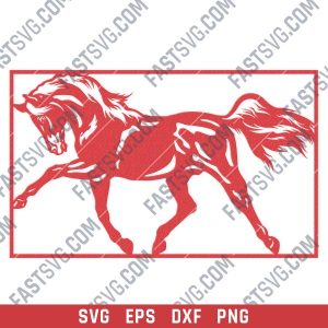 Horse wall decor design files - SVG DXF EPS PNG