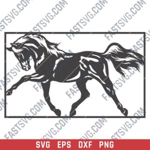 Horse wall decor design files - SVG DXF EPS PNG