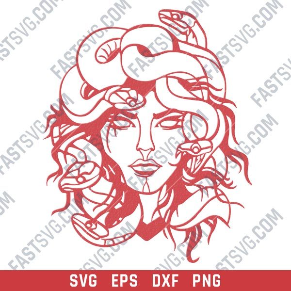 Medusa Greek Mythology vector design files - DXF SVG EPS PNG