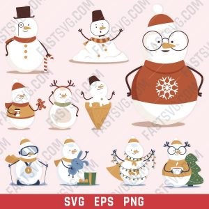 Snowmen vector design files - SVG EPS PNG