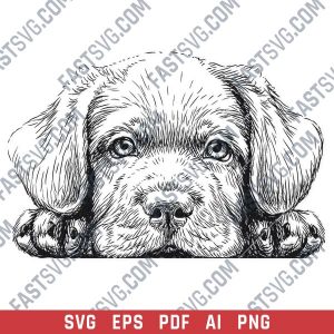 Cute dog face vector design files - SVG EPS PDF AI PNG