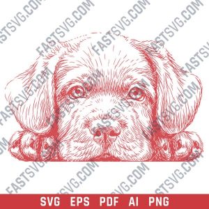 Cute dog face vector design files - SVG EPS PDF AI PNG