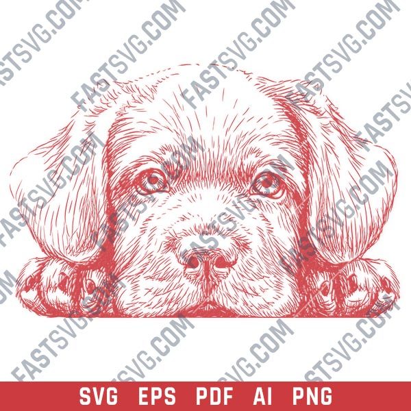 Cute dog face vector design files - SVG EPS PDF AI PNG