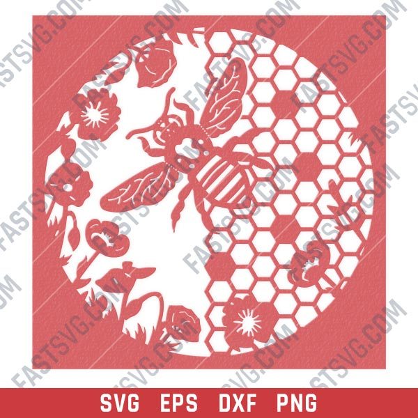 Honeycomb wall decor design files - SVG DXF EPS PNG