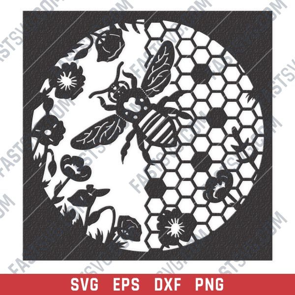 Honeycomb wall decor design files - SVG DXF EPS PNG