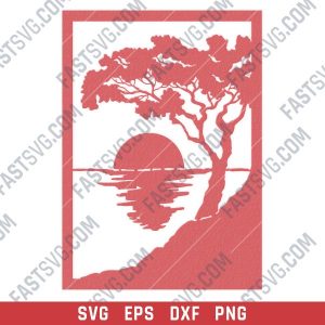 Sea light ocean wall decor design files - SVG DXF EPS PNG