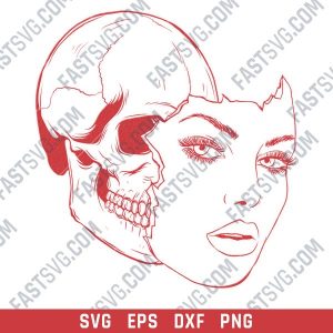 Woman face vector design files - SVG EPS PDF AI PNG