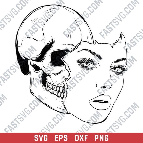 Woman face vector design files - SVG EPS PDF AI PNG