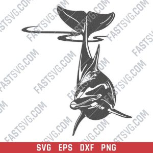 Dolphin vector design files - SVG DXF EPS PNG