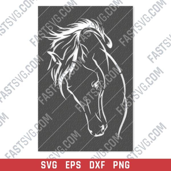 Horse face vector design files - SVG DXF EPS PNG