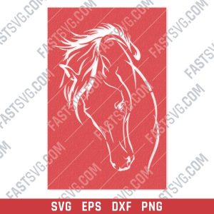 Horse face vector design files - SVG DXF EPS PNG