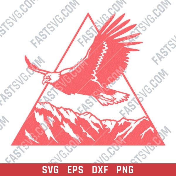 Eagle triangle mountain vector design files - SVG DXF EPS PNG