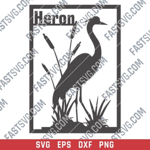Heron flamingo vector design files - SVG DXF EPS PNG