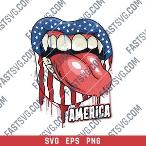 American flag patterned lips