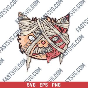 Cat mummy head vector design