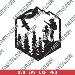 Dad son hiking camping vector design files - SVG DXF EPS PNG