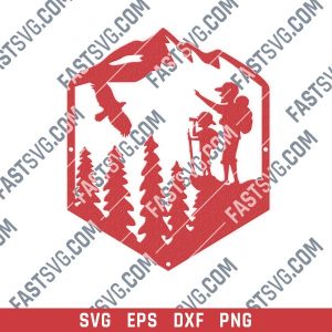 Dad son hiking camping vector design files - SVG DXF EPS PNG