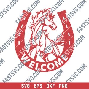 Horseshoe welcome vector design files – DXF SVG EPS AI CDR