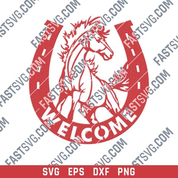 Horseshoe welcome vector design files – DXF SVG EPS AI CDR