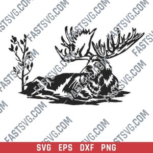 Moose vector design files - SVG DXF EPS AI CDR