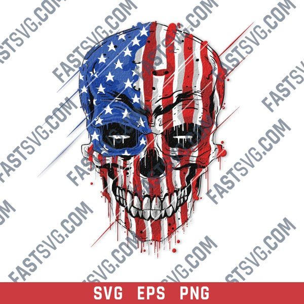 Skull with an american flag