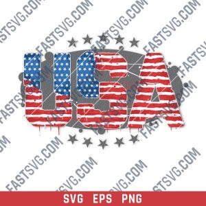 USA American flag textured text