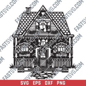 Wonderful house vector design files - SVG DXF EPS PNG