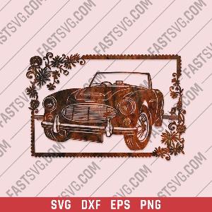 Car flowers vector design files - DXF SVG EPS AI CDR