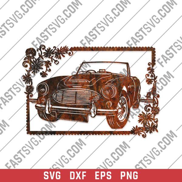 Car flowers vector design files - DXF SVG EPS AI CDR