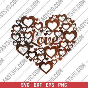 Love heart design files - EPS AI SVG DXF CDR