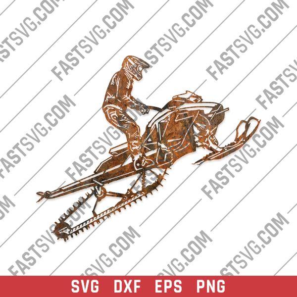 Snowmobile vector design files - DXF SVG EPS AI CDR