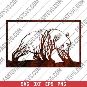 Panda wall decor vector design files