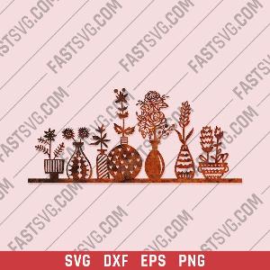 Vases wall decor vector design files