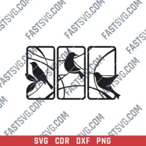 Elegant Bird Panel DXF Design