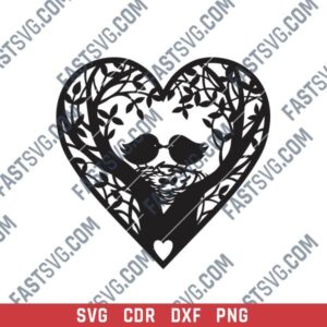 Lovely Birds Heart DXF File