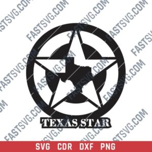 Texas Star Art Sign DXF File