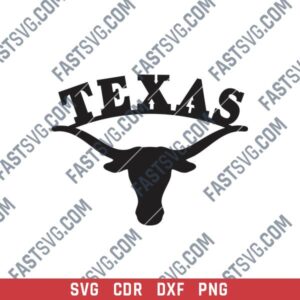 Texas Longhorn Art Sign DXF File