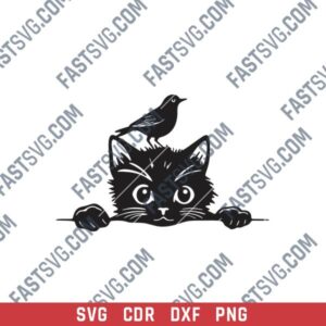 Cat with Bird DXF Files